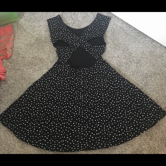 Forever 21 Polka Dot Open Back Dress - Picture 4 of 5